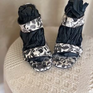 Calvin Klein black & white heel sandals